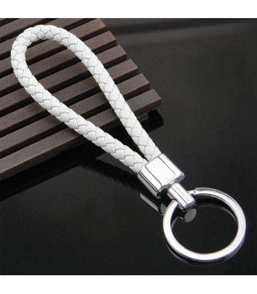 Porte clés Tresse Blanc