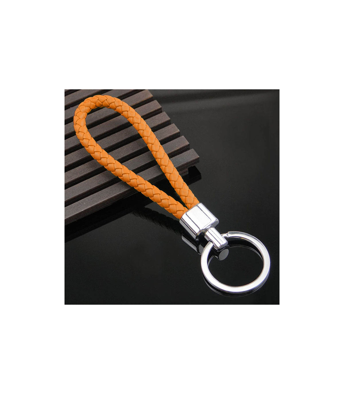 Porte clés Tresse couleur Orange