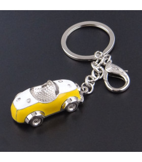 Porte clés Auto Rétro Jaune Porte clés Auto Rétro Jaune