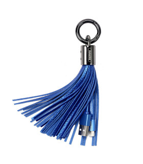 Porte clé chargeur Pompon Bleu USB vers LIGHTNING