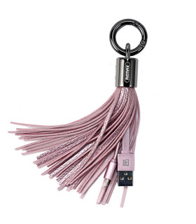 Porte clé chargeur Pompon Rose USB vers LIGHTNING