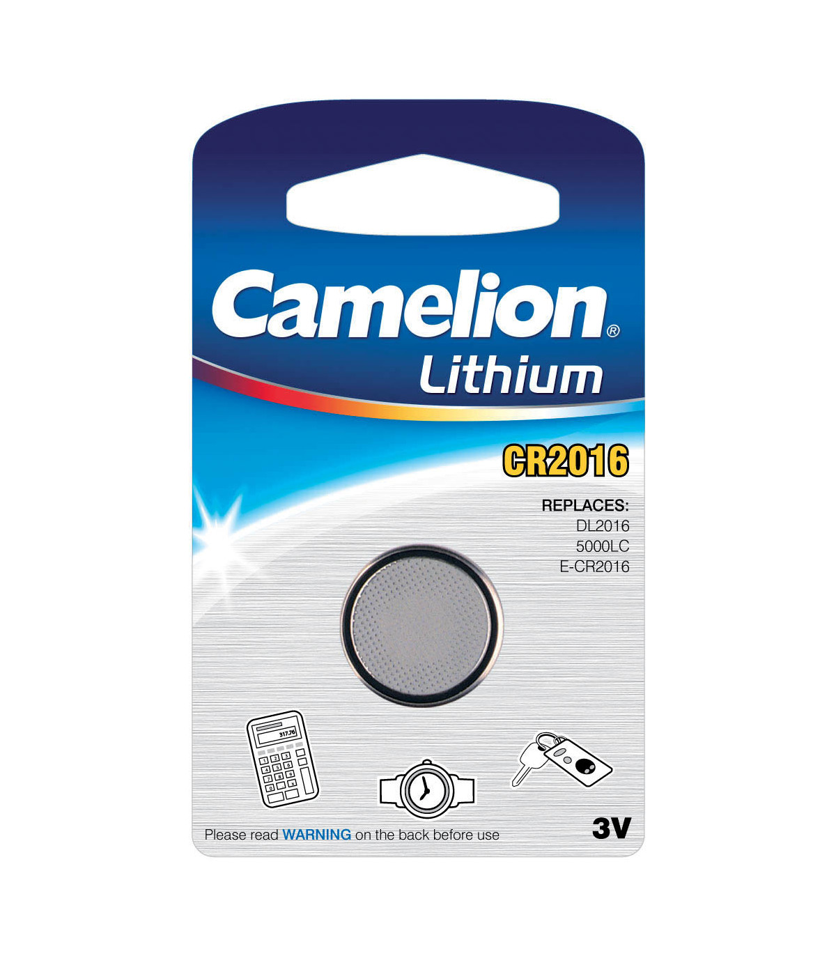 CR2016 3V Pile Lithium Camelion - Boite de 10 blisters individuels