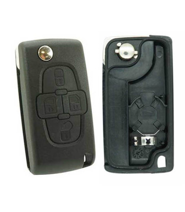 Coque compatible Peugeot / Citroën 4 boutons pile sur boitier