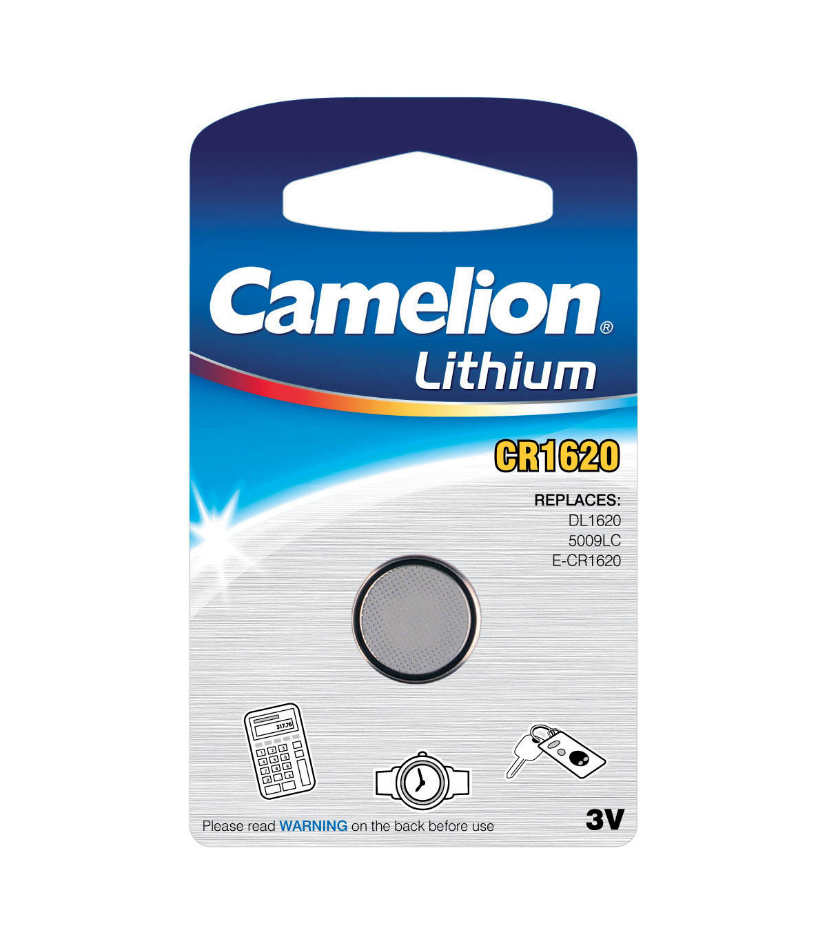 CR1620 3V Pile Lithium Camelion - Boite de 10 blisters individuels