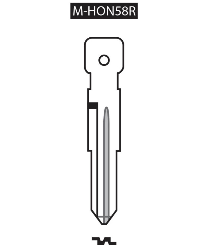M-HON58R, Ebauche pour clé à transpondeur profil HON58R M-HON58R, Ebauche pour clé à transpondeur profil HON58R