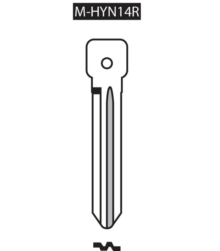M-HYN14R, Ebauche pour clé à transpondeur profil HYN14R M-HYN14R, Ebauche pour clé à transpondeur profil HYN14R