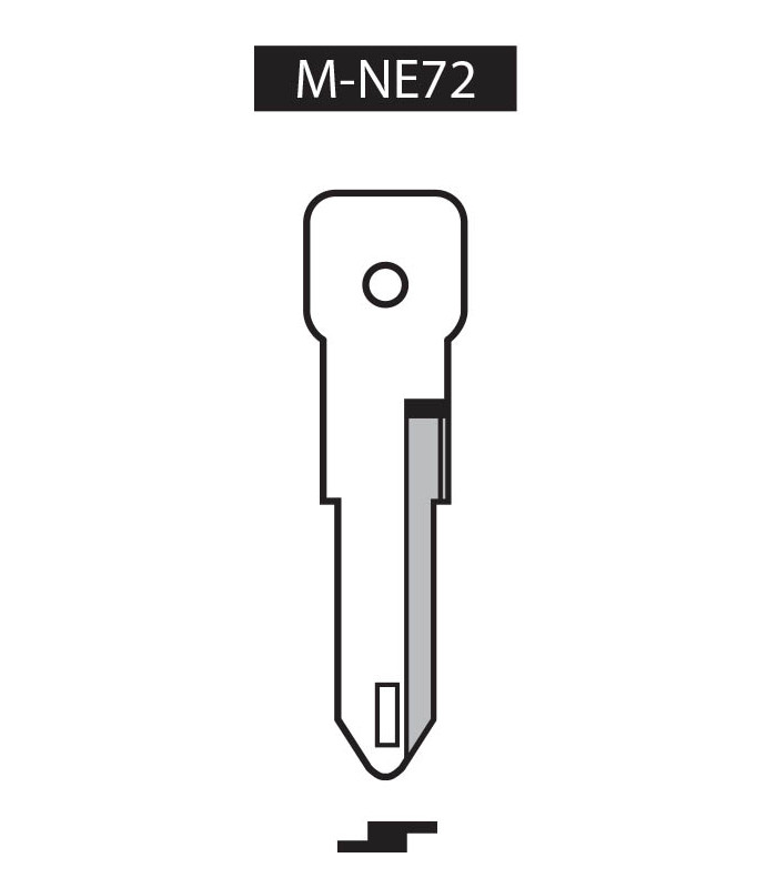 M-NE72, Ebauche pour clé à transpondeur profil NE72 M-NE72, Ebauche pour clé à transpondeur profil NE72