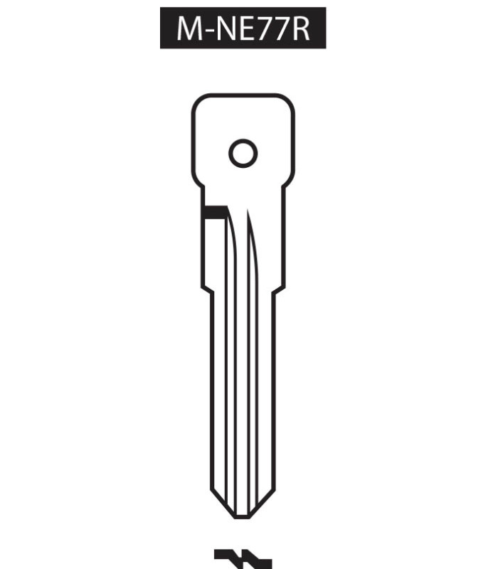 M-NE77R, Ebauche pour clé à transpondeur profil NE77R M-NE77R, Ebauche pour clé à transpondeur profil NE77R