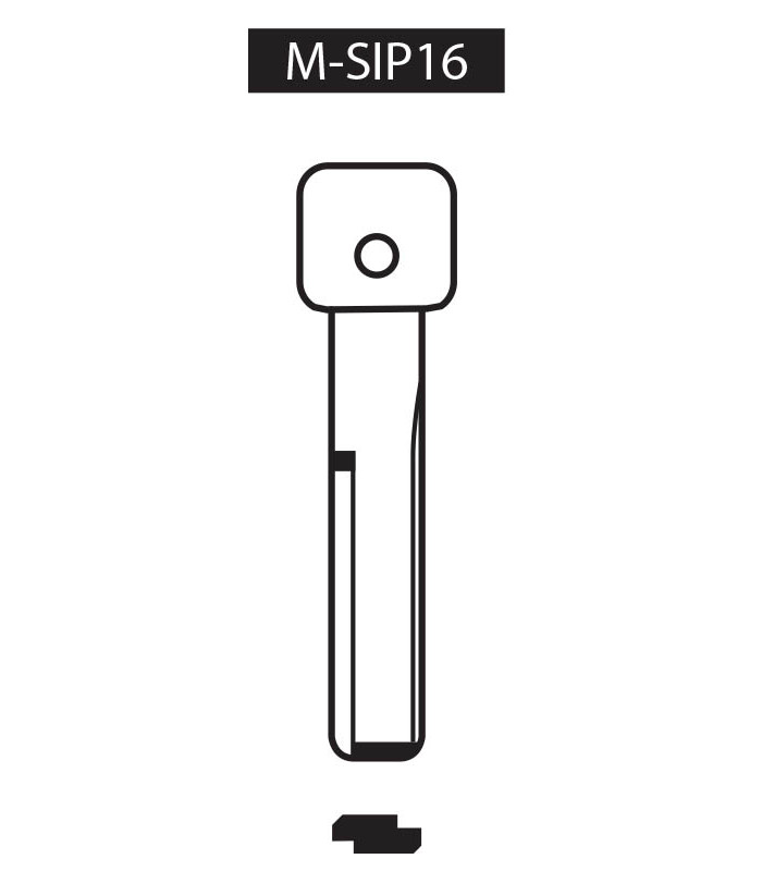 M-SIP16, Ebauche pour clé à transpondeur profil SIP16 M-SIP16, Ebauche pour clé à transpondeur profil SIP16