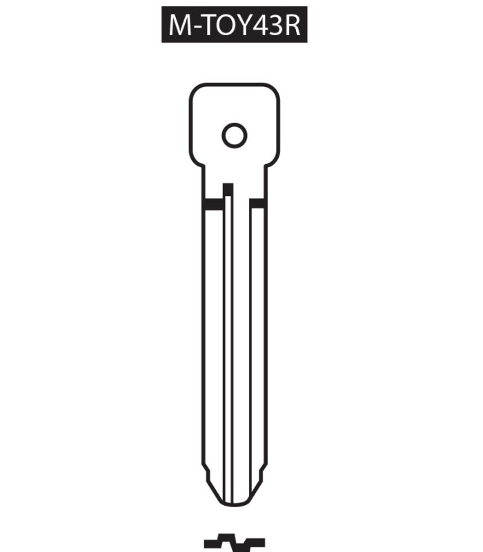 M-TOY43R, Ebauche pour clé à transpondeur profil TOY43R M-TOY43R, Ebauche pour clé à transpondeur profil TOY43R