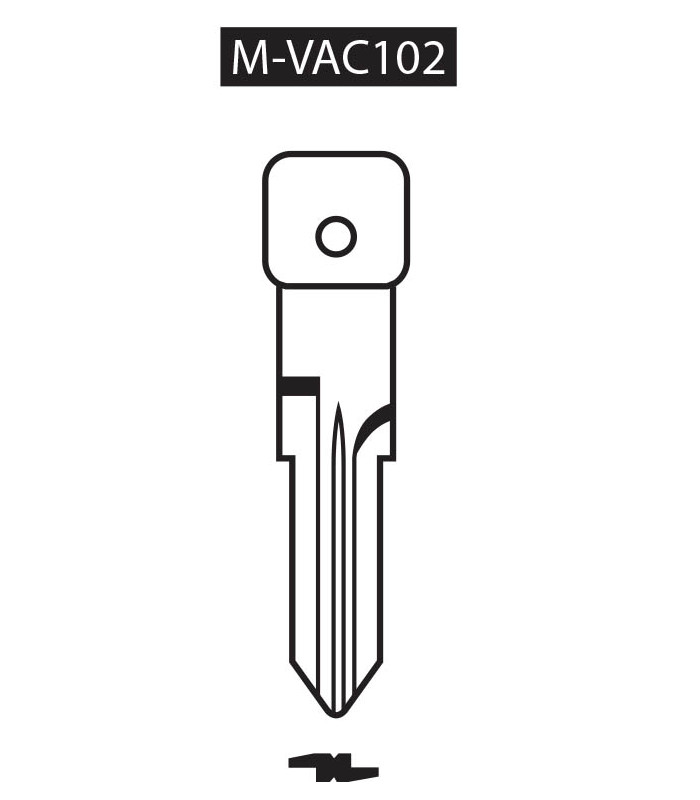 M-VAC102, Ebauche pour clé à transpondeur profil VAC102 M-VAC102, Ebauche pour clé à transpondeur profil VAC102