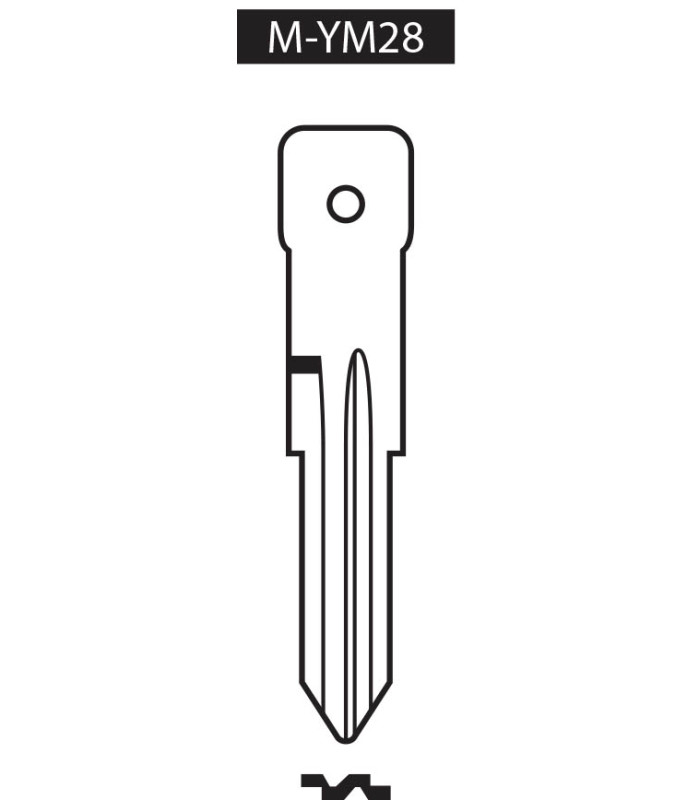 M-YM28, Ebauche pour clé à transpondeur profil YM28 M-YM28, Ebauche pour clé à transpondeur profil YM28
