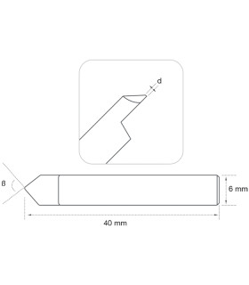 F-4014 - Fraise à simple tranchant en carbure monobloc pour Machines Silca et JMA F-4014 - Fraise à simple tranchant en carbure monobloc pour Machines Silca et JMA
