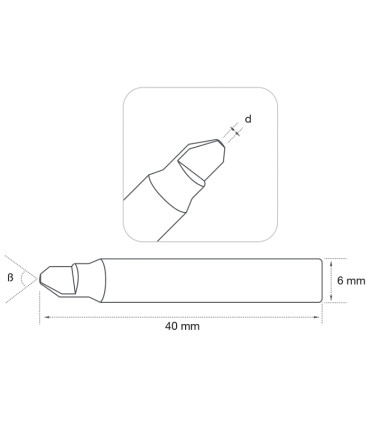 F-1224 - Fraise à simple tranchant en carbure monobloc pour clés à double rangée de broches pour Machines Silca et JMA