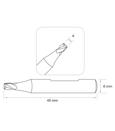 F-3823 - Fraise à rainurer 2 tailles en carbure monobloc haute finition pour machines Silca et JMA