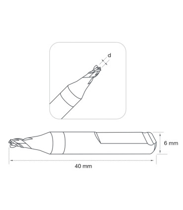 F-2024 - Fraise à rainurer 2 tailles en carbure monobloc  pour machines Keyline