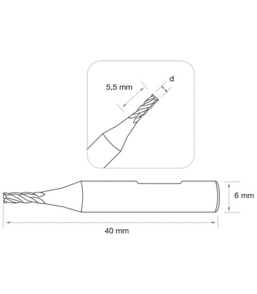 F-637 - Fraise à rainurer 2 tailles en carbure monobloc pour machines électroniques X-HORSE CONDOR et autres