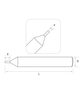P-1200 - Palpeur en carbure monobloc  pour machines électroniques SILCA VIPER et autres P-1200 - Palpeur en carbure monobloc  pour machines électroniques SILCA VIPER et autres
