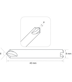 F-2841 - Fraise à chanfreiner 2 tailles en carbure monobloc pour Machines Silca et JMA F-2841 - Fraise à chanfreiner 2 tailles en carbure monobloc pour Machines Silca et JMA
