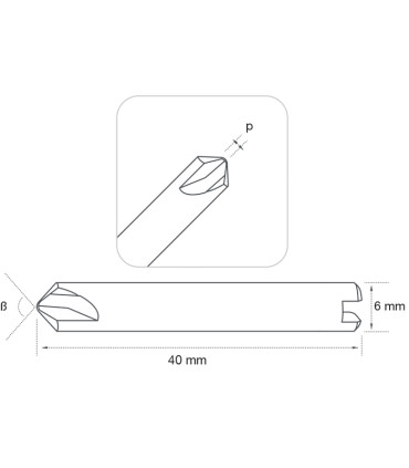 F-2841 - Fraise à chanfreiner 2 tailles en carbure monobloc pour Machines Silca et JMA