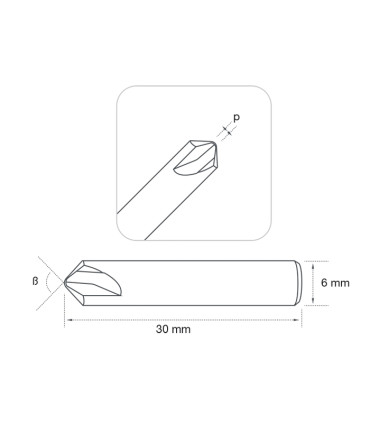 F-3408 - Fraise à chanfreiner 2 tailles en carbure monobloc pour machines SILCA FUTURA