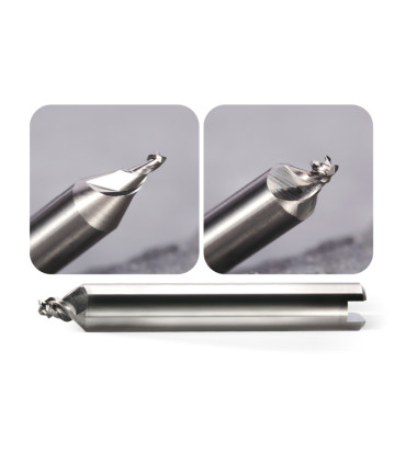 F-3619 - Fraise à rainurer 2 tailles avec chanfrein en carbure monobloc pour machines électroniques SILCA