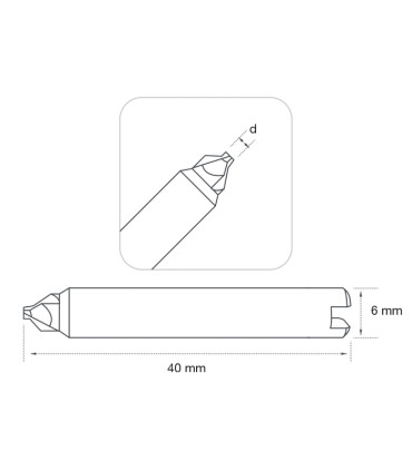 F-1452 - Fraise à rainurer 2 tailles avec chanfrein en carbure monobloc pour machines électroniques SILCA