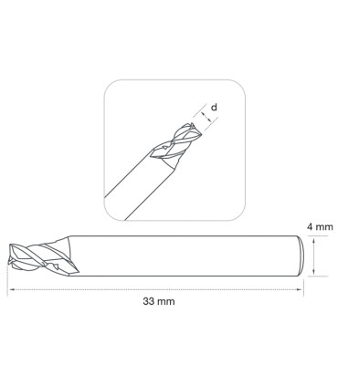 F-4040 - Fraise à rainurer 2 tailles en carbure monobloc pour machines KEYLINE