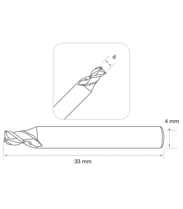 F-4035 - Fraise à rainurer 2 tailles en carbure monobloc pour machines KEYLINE