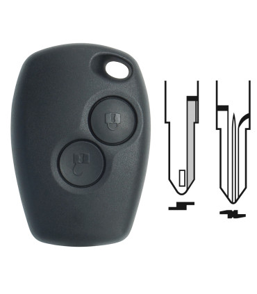 Coque de clé Renault 2 boutons pour  Dokker, Duster, Lodgy, Logan, Sandero