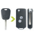 Coque de clé modifiée Peugeot 107, 307, 307CC, Citroen C1, C2, C3