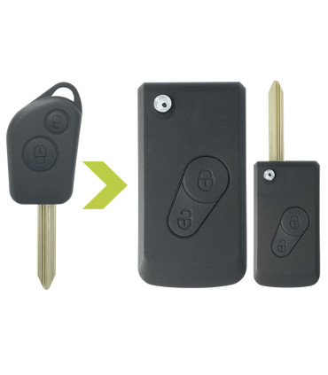 Coque de clé modifiée modèles Citroen Xsara, Picasso, Berlingo