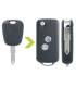 Coque de clé modifiée Peugeot modèles 106, 206, 206+