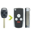 Coque clé modifiée Honda 4 boutons Coque clé modifiée Honda 4 boutons