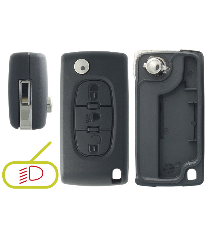 Coque Peugeot Citroen 3 boutons, modèles C4, Picasso, C5 et C6 Coque Peugeot Citroen 3 boutons, modèles C4, Picasso, C5 et C6