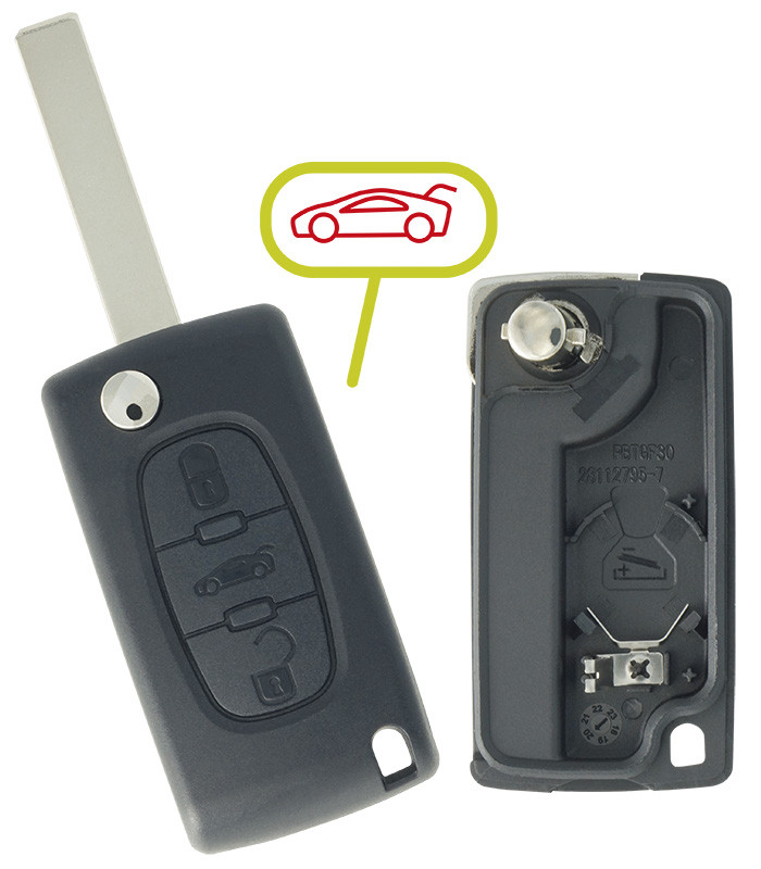 Coque PSA 3 bouton, C5, C6, Jumpy - 207CC, 207SW, 307CC, 307SW, 308CC, 308SW, Expert, RCZ Coque PSA 3 bouton, C5, C6, Jumpy - 207CC, 207SW, 307CC, 307SW, 308CC, 308SW, Expert, RCZ