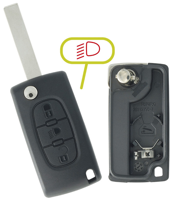 Coque PSA 3 boutons, modèles C4 Picasso, C5 et C6 Coque PSA 3 boutons, modèles C4 Picasso, C5 et C6