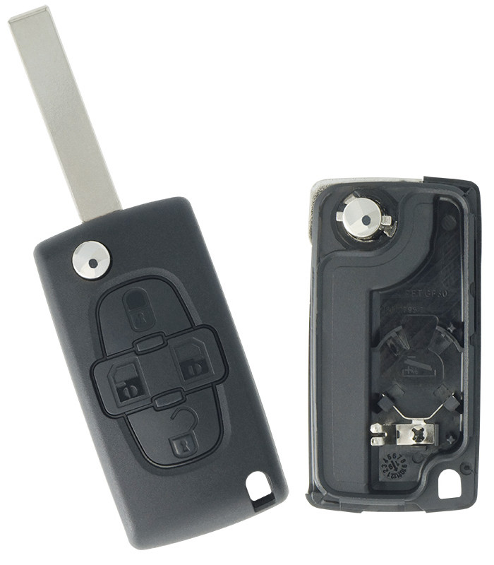 Coque de clé 4 boutons pour Peugeot 807 (2005-2014) - Citroën C8 (2002-2014) Coque de clé 4 boutons pour Peugeot 807 (2005-2014) - Citroën C8 (2002-2014)