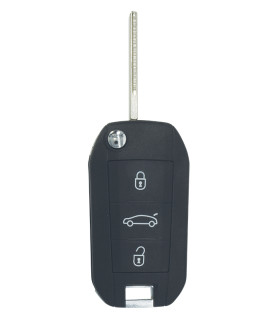 Coque de clé 3 boutons Peugeot 208 / 2008 / 308 / 3008  lame HU83 Coque de clé 3 boutons Peugeot 208 / 2008 / 308 / 3008  lame HU83