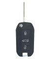 Coque de clé 3 boutons Peugeot 208 / 2008 / 308 / 3008  lame HU83 Coque de clé 3 boutons Peugeot 208 / 2008 / 308 / 3008  lame HU83