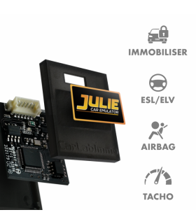 le julie pro permet l'immo off, d'émuler le verrou de colonne de direction esl ezs, l'airbag, le compteur. le julie pro permet l'immo off, d'émuler le verrou de colonne de direction esl ezs, l'airbag, le compteur.