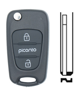 Coque de clé 3 boutons pour Kia Picanto (2011-2013)