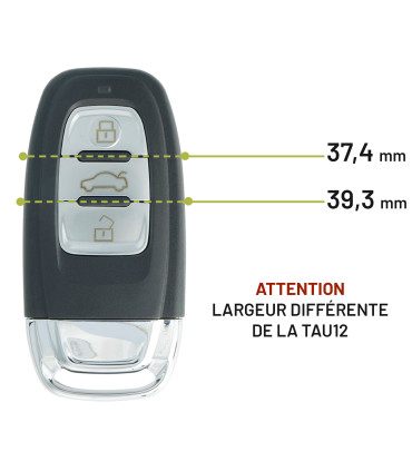 Coque de clé télécommande Audi  A4 (2009-2015), A5 (2011-2015), A6 (2012-2018) 3 boutons