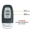 Coque de clé télécommande Audi  A4 (2009-2015), A5 (2011-2015), A6 (2012-2018) 3 boutons Coque de clé télécommande Audi  A4 (2009-2015), A5 (2011-2015), A6 (2012-2018) 3 boutons
