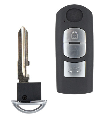 Coque de clé auto Mazda 3 boutons coffre lame YM28