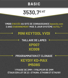 Pack "BASIC" programmation des clés automobiles Pack "BASIC" programmation des clés automobiles