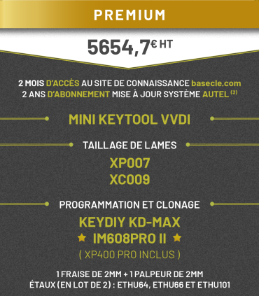 Pack "PREMIUM" programmation des clés automobiles