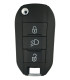 Coque de clé 3 boutons dont phares 208  2008 308 3008 lame VA2
