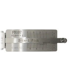 Lishi FB107 Clio V VA8 (VA2 7-cut) Dr Bt crocheteur décodeur 2-in-1 Mr Li Lishi FB107 Clio V VA8 (VA2 7-cut) Dr Bt crocheteur décodeur 2-in-1 Mr Li